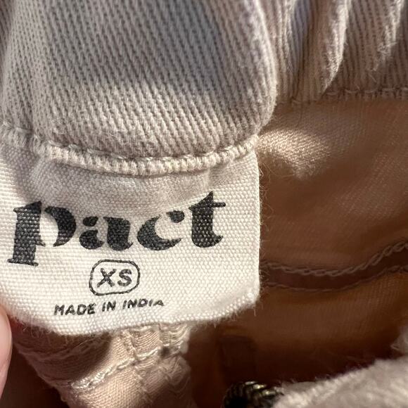 Pact 100% Cotton Neutral Tan Elastic Waist Pants Size XS - Picture 4 of 10